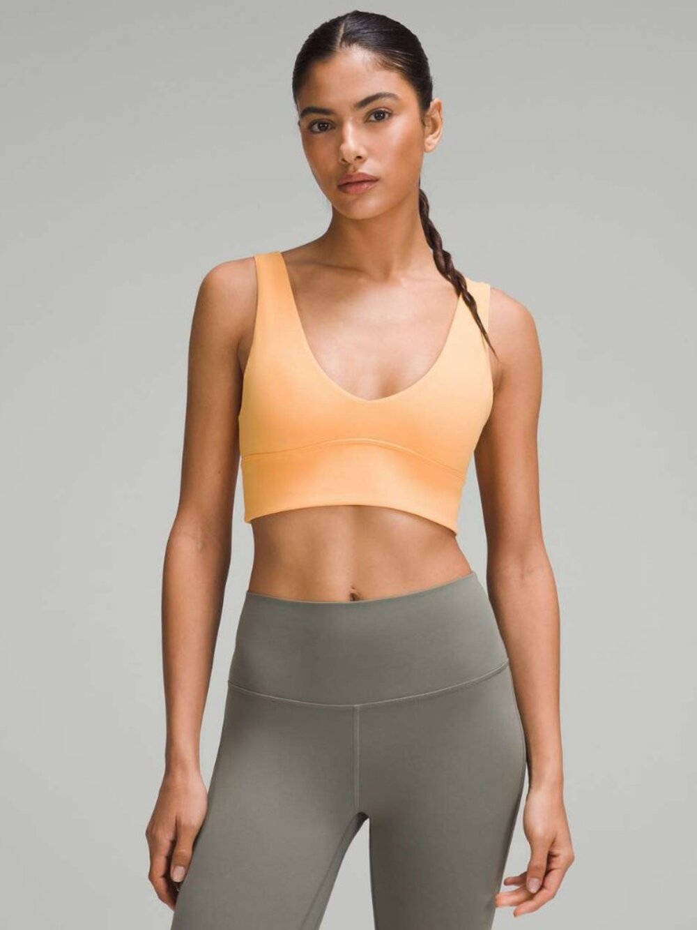 Lululemon Align V-Neck Bra Light Support, A/B Cup Peach Bellini Size 4